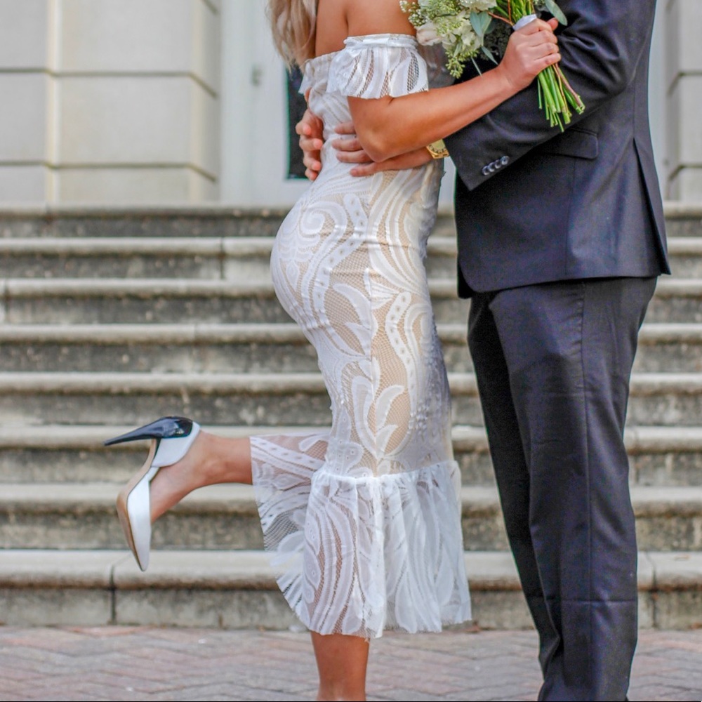 White Midi Dress - Picture 1 of 4